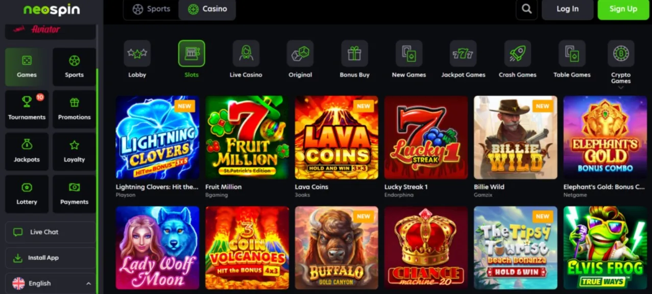 NeoSpin Casino Games.