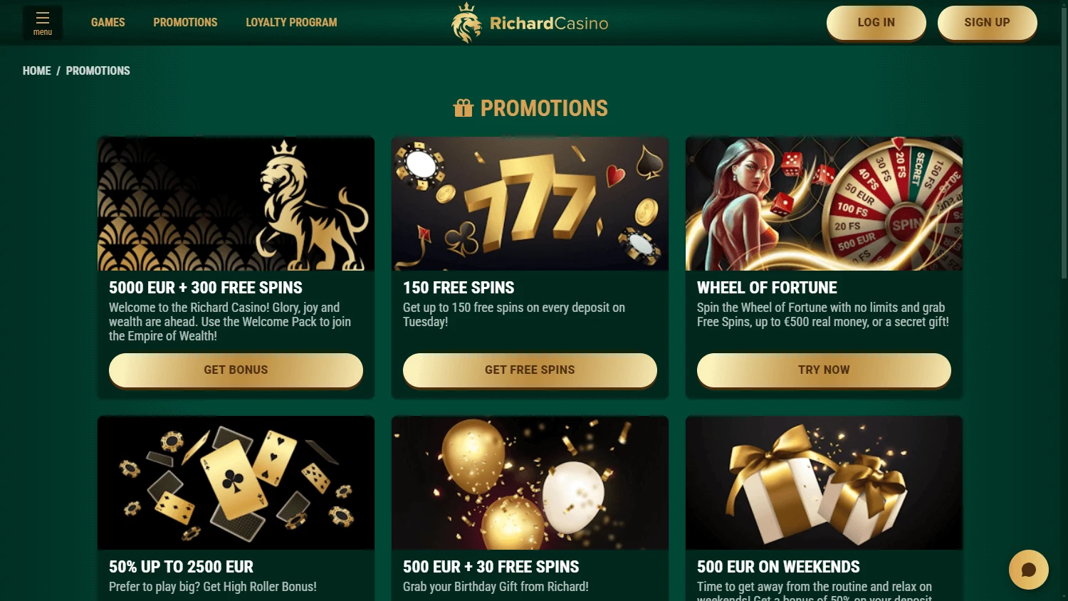 Richard Casino Bonuses.